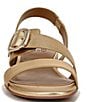 Color:Dark Gold - Image 6 - Meesha Leather Banded Buckle Detail Slingback Sandals