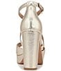 Color:Champagne - Image 3 - Melody Metallic Leather Ankle Strap Platform Dress Sandals