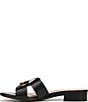 Color:Black - Image 5 - Misty Leather Slip On Ornament Casual Sandals