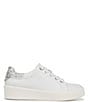 Color:White - Image 2 - Morrison Bliss Rhinestone Leather Sneakers