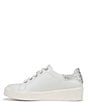 Color:White - Image 5 - Morrison Bliss Rhinestone Leather Sneakers