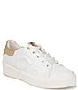 Color:White Dark Gold - Image 1 - Morrison Leather Logo Platform Sneakers