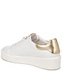 Color:White Dark Gold - Image 4 - Morrison Leather Logo Platform Sneakers