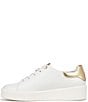 Color:White Dark Gold - Image 5 - Morrison Leather Logo Platform Sneakers