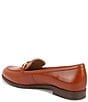 Color:Brown - Image 4 - Mya Leather Chain Bit Buckle Detail Loafers