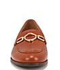 Color:Brown - Image 6 - Mya Leather Chain Bit Buckle Detail Loafers