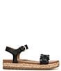 Color:Black - Image 2 - Neila Leather Ankle Strap Platform Espadrille Sandals