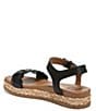 Color:Black - Image 4 - Neila Leather Ankle Strap Platform Espadrille Sandals