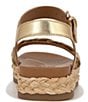 Color:Dark Gold - Image 3 - Neila Leather Ankle Strap Platform Espadrille Sandals