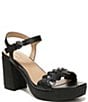 Color:Black - Image 1 - Pandora Leather Platform Dress Sandals