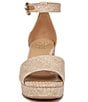 Color:Wheat - Image 6 - Pearlyn Basket Weave Ankle Strap Platform Sandals
