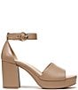 Color:Taupe - Image 2 - Pearlyn Leather Ankle Strap Platform Sandals