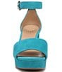 Color:Lagoon Breeze Blue - Image 6 - Pearlyn Suede Ankle Strap Platform Sandals