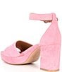 Color:Flamingo Pink Suede - Image 3 - Pearlyn Suede Ankle Strap Platform Sandals