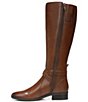 Color:Cider Leather - Image 5 - Rena Leather Buckle Detail Wide Calf Tall Boots