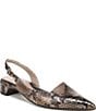 Naturalizer Rhett Metallic Snake Print Leather Pointed Toe Slingback Pumps - Image 1