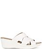Color:Warm White - Image 2 - Rowena Leather Crisscross Casual Wedge Sandals