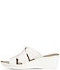 Color:Warm White - Image 5 - Rowena Leather Crisscross Casual Wedge Sandals