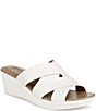 Color:Warm White - Image 1 - Rowena Leather Crisscross Casual Wedge Sandals