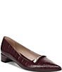 Naturalizer Rumi Croco Embossed Leather Twist Bar Pointed Toe Pumps - Image 1