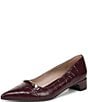 Naturalizer Rumi Croco Embossed Leather Twist Bar Pointed Toe Pumps - Image 6