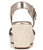 Color:Warm Silver - Image 3 - Stella Leather Platform Espadrille Wedge Sandals