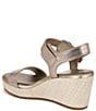 Color:Warm Silver - Image 4 - Stella Leather Platform Espadrille Wedge Sandals