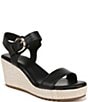 Naturalizer Stella Leather Anke Wrap Sandal Platform Espadrille Wedges - Image 1
