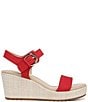 Color:Crantini Red - Image 2 - Stella Nubuck Platform Espadrille Wedge Sandals