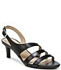 Color:Black - Image 1 - Taimi Leather Strappy Dress Sandals