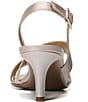 Color:Champagne - Image 3 - Taimi Metallic Satin Strappy Slingback Dress Sandals