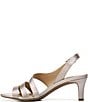 Color:Champagne - Image 4 - Taimi Metallic Satin Strappy Slingback Dress Sandals