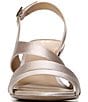 Color:Champagne - Image 5 - Taimi Metallic Satin Strappy Slingback Dress Sandals