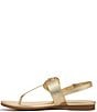 Color:Dark Gold - Image 5 - Taylor Leather Slingback Buckle T-Strap Casual Sandals
