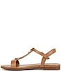 Color:Saddle Tan - Image 5 - Teach Leather Ornament Detail Strappy Casual Sandals