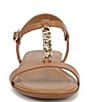 Color:Saddle Tan - Image 6 - Teach Leather Ornament Detail Strappy Casual Sandals
