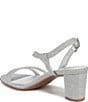 Color:Silver Fabric - Image 4 - Vanessa Metallic Fabric Strappy Block Heel Evening Dress Sandals