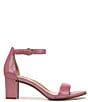 Color:Candy Pink Leather - Image 2 - Vera Leather Ankle Strap Block Heel Dress Sandals