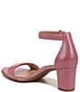 Color:Candy Pink Leather - Image 4 - Vera Leather Ankle Strap Block Heel Dress Sandals
