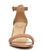 Color:Cafe - Image 6 - Vera Leather Ankle Strap Block Heel Dress Sandals