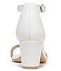 Color:White Leather - Image 3 - Vera Leather Ankle Strap Block Heel Dress Sandals