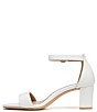 Color:White Leather - Image 5 - Vera Leather Ankle Strap Block Heel Dress Sandals