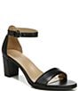 Color:Black Leather - Image 1 - Vera Leather Ankle Strap Block Heel Dress Sandals