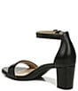 Color:Black Leather - Image 4 - Vera Leather Ankle Strap Block Heel Dress Sandals