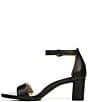 Color:Black Leather - Image 5 - Vera Leather Ankle Strap Block Heel Dress Sandals