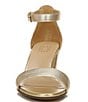 Color:Dark Gold - Image 6 - Vera Leather Ankle Strap Block Heel Detail Dress Sandals