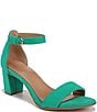 Color:Jade Green - Image 1 - Vera Suede Ankle Strap Block Heel Dress Sandals