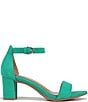 Color:Jade Green - Image 2 - Vera Suede Ankle Strap Block Heel Dress Sandals