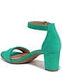 Color:Jade Green - Image 4 - Vera Suede Ankle Strap Block Heel Dress Sandals