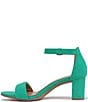 Color:Jade Green - Image 5 - Vera Suede Ankle Strap Block Heel Dress Sandals